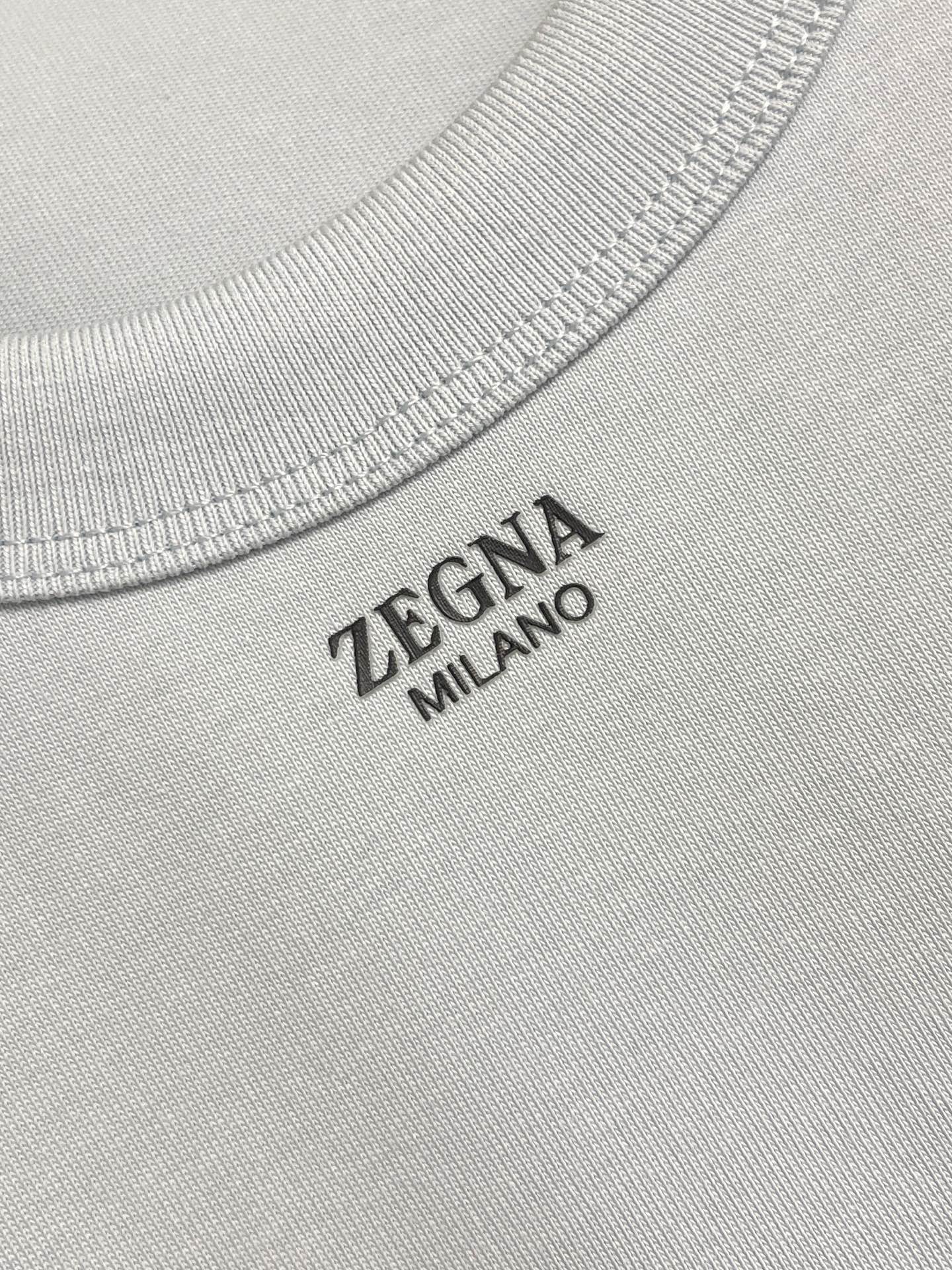 🛒🛒Zegna 杰尼亚2026ss新款圆领短袖T恤，定制新疆长绒棉面料，胶印logo标识 高弹面料、久穿