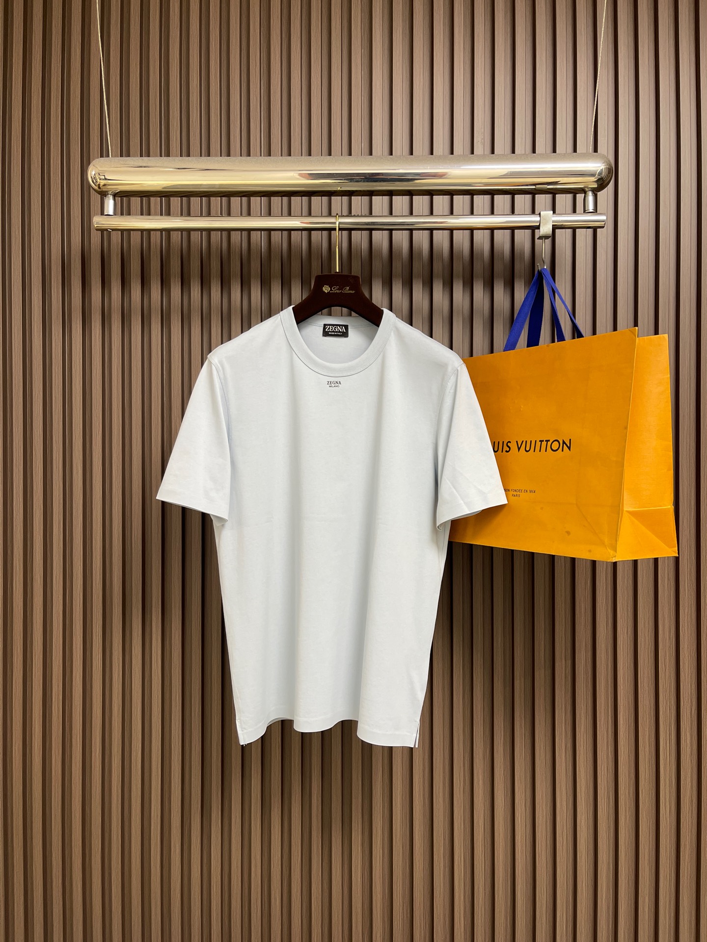 🛒🛒Zegna 杰尼亚2026ss新款圆领短袖T恤，定制新疆长绒棉面料，胶印logo标识 高弹面料、久穿