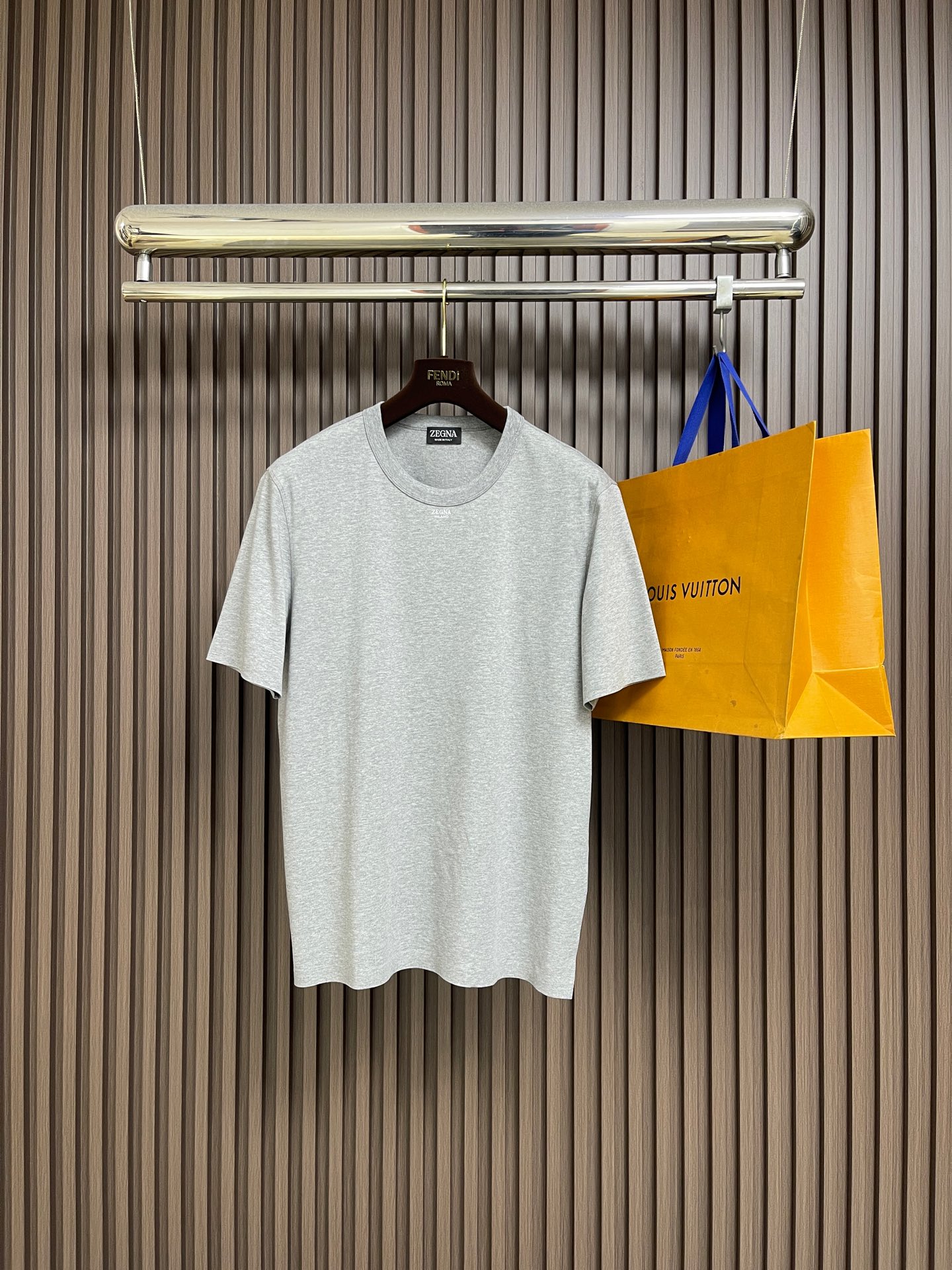 🛒🛒Zegna 杰尼亚2026ss新款圆领短袖T恤，定制新疆长绒棉面料，胶印logo标识 高弹面料、久穿