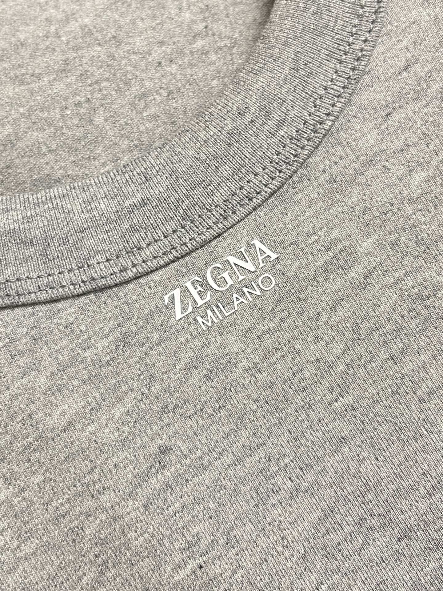 🛒🛒Zegna 杰尼亚2026ss新款圆领短袖T恤，定制新疆长绒棉面料，胶印logo标识 高弹面料、久穿