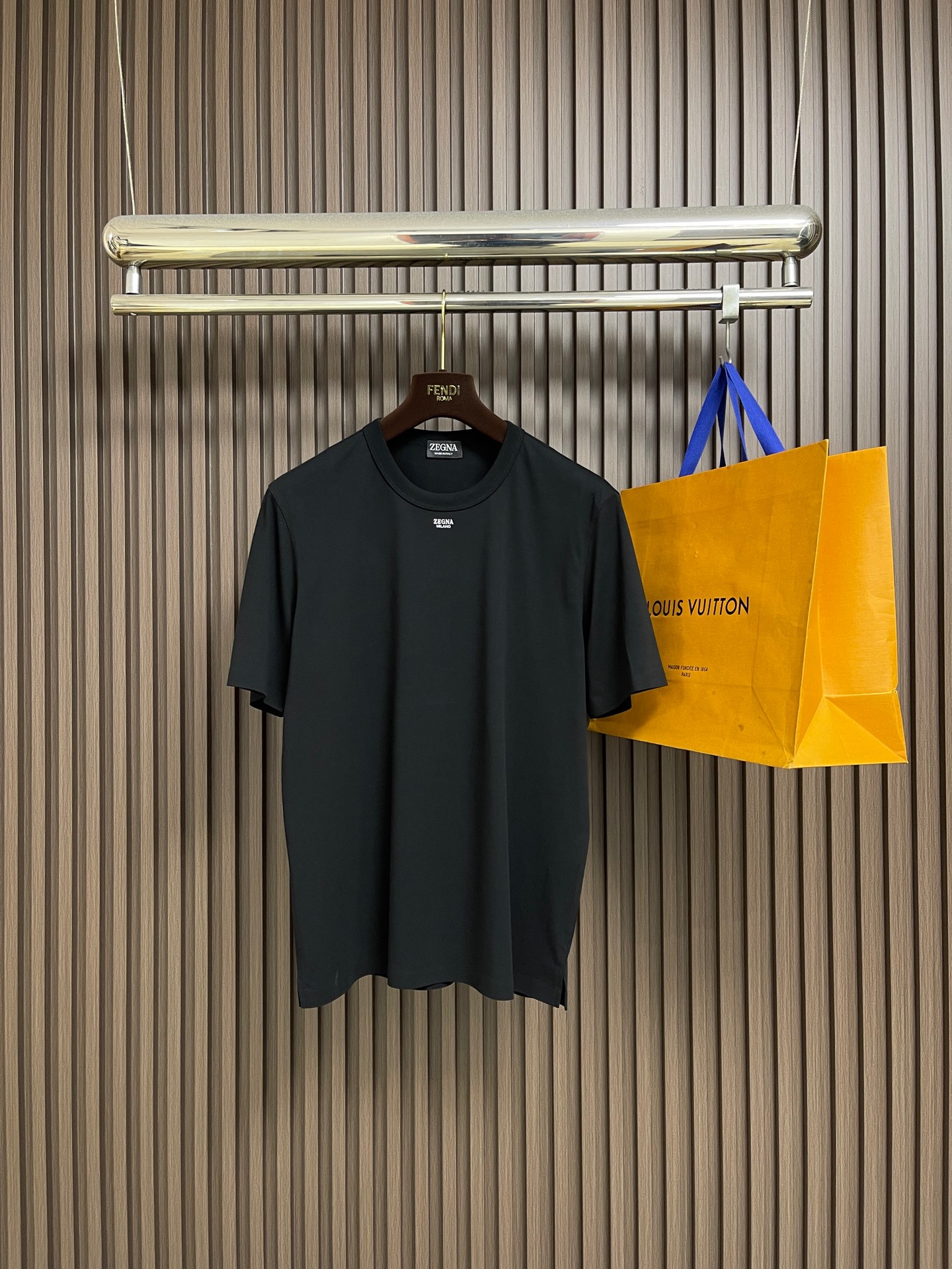 🛒🛒Zegna 杰尼亚2026ss新款圆领短袖T恤，定制新疆长绒棉面料，胶印logo标识 高弹面料、久穿