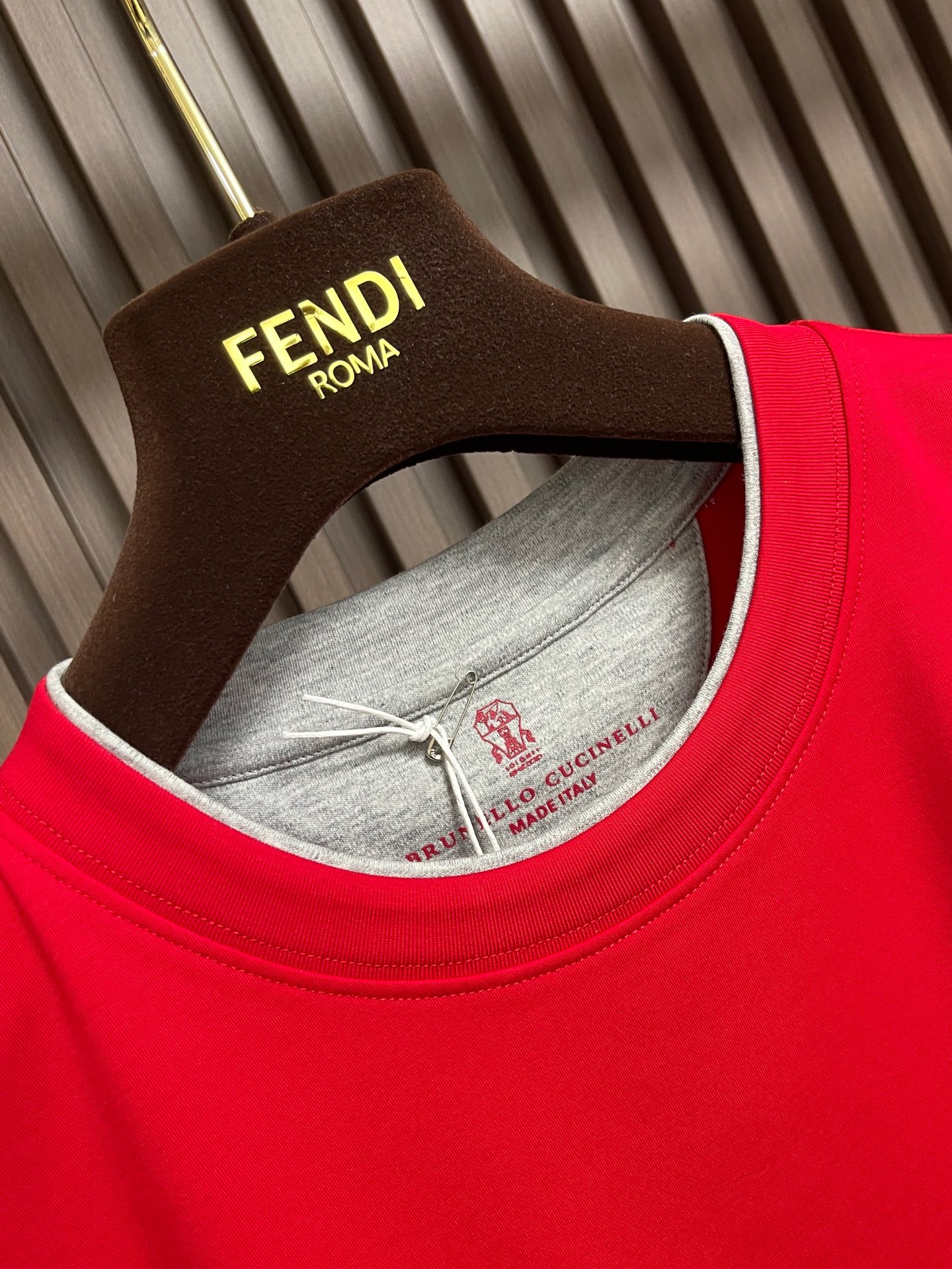 🛒🛒Brunello Cucinelli BC 胸前刺绣假两件圆领短袖T恤，2026SS早春新款短袖 男