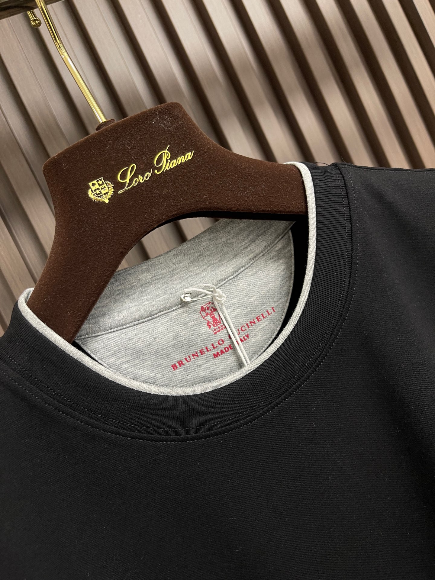 🛒🛒Brunello Cucinelli BC 胸前刺绣假两件圆领短袖T恤，2026SS早春新款短袖 男