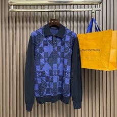 🛒🛒LV 拼接提花针织衫毛衣,2026ss秋冬当季新款几何拼布老花提花长袖针织衫,宝蓝+藏黑几何提花衣身,纯黑撞色袖子+ 🛒🛒LV 拼接提花针织衫毛衣,2026ss秋冬当季新款几何拼布老花提花长袖针织衫,宝蓝+藏黑几何提花衣身,纯黑撞色袖子+