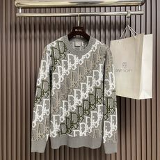 🛒🛒Dior 2026SS Oblique满印老花提花圆领针织毛衣,定织定染针织面料,整件斜向错位排列老花提花,浅灰底+ 🛒🛒Dior 2026SS Oblique满印老花提花圆领针织毛衣,定织定染针织面料,整件斜向错位排列老花提花,浅灰底+