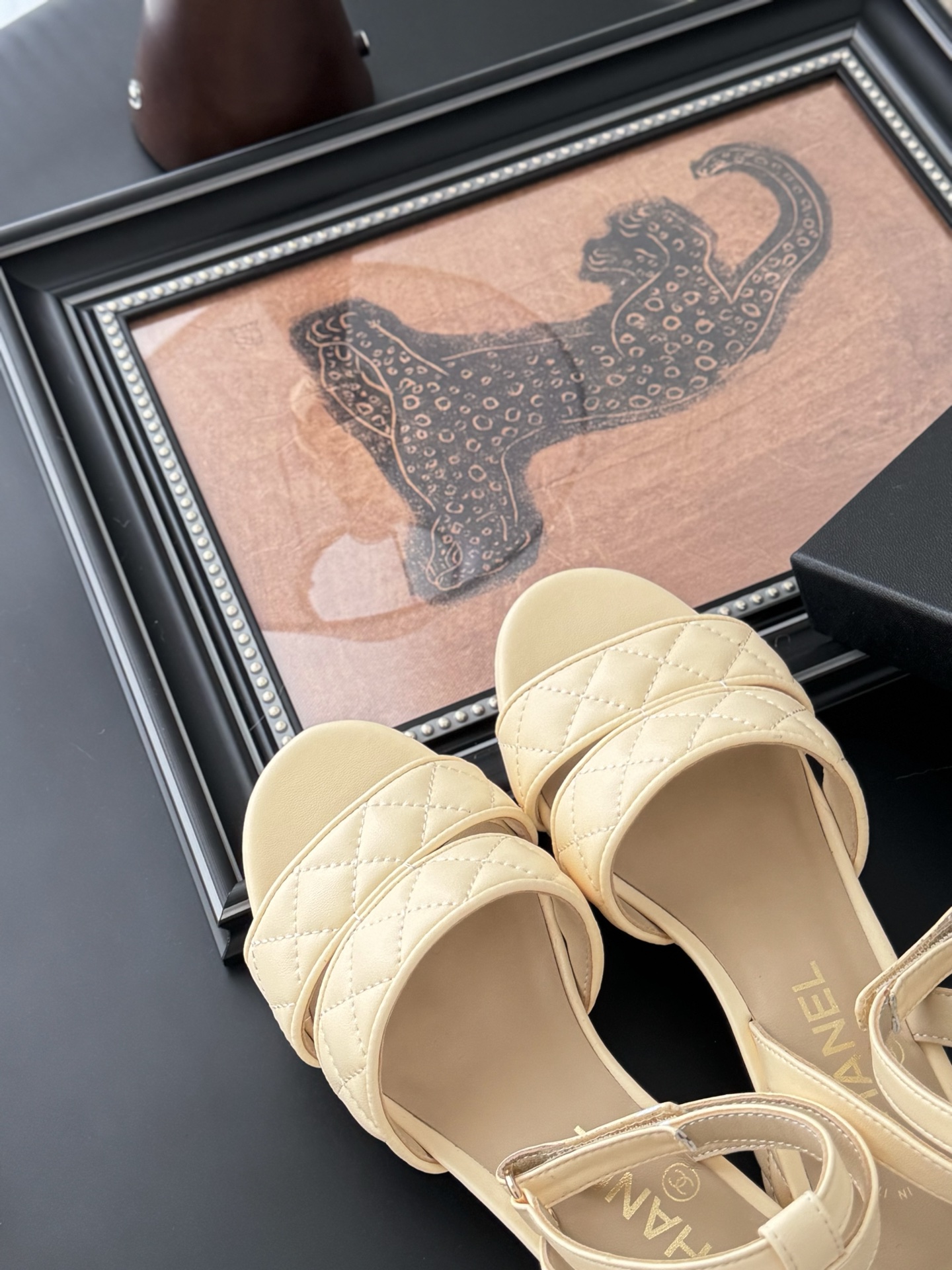 Chanel Women's Beige Leather Quilted Mary Jane Block Heel Sandals 8 i1742073802402 7859 0 6