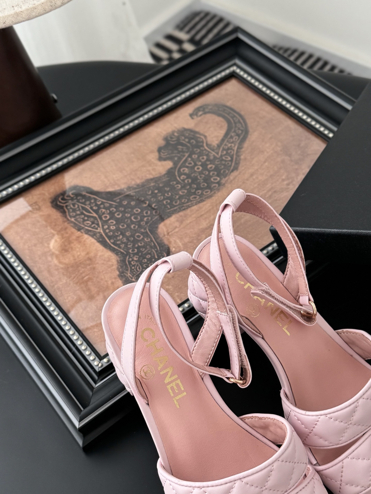 Chanel 25C Mary Jane Slingback Sandals Lambskin Pink Quilted Block Heel 8 i1742073816514 7631 0 6