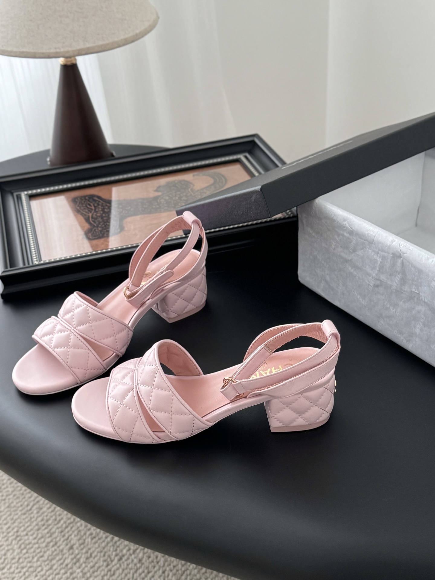 Chanel 25C Mary Jane Slingback Sandals Lambskin Pink Quilted Block Heel 4 i1742073817053 7209 0 1