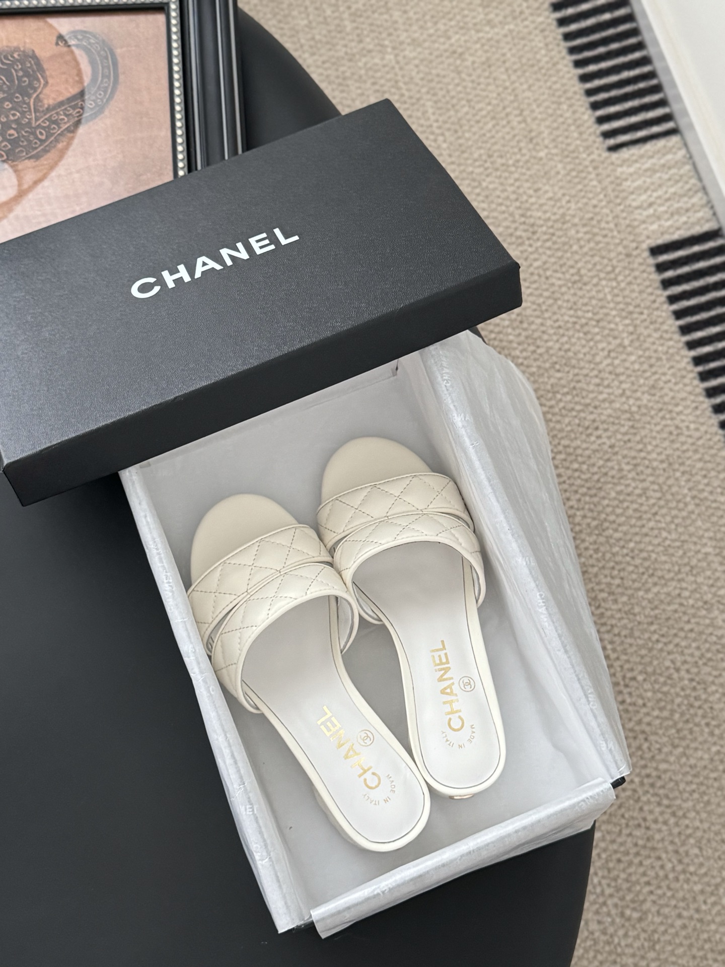 Chanel 25C Espadrilles Mary Jane Mule with Quilted Leather 10 i1742073896442 6957 0 8