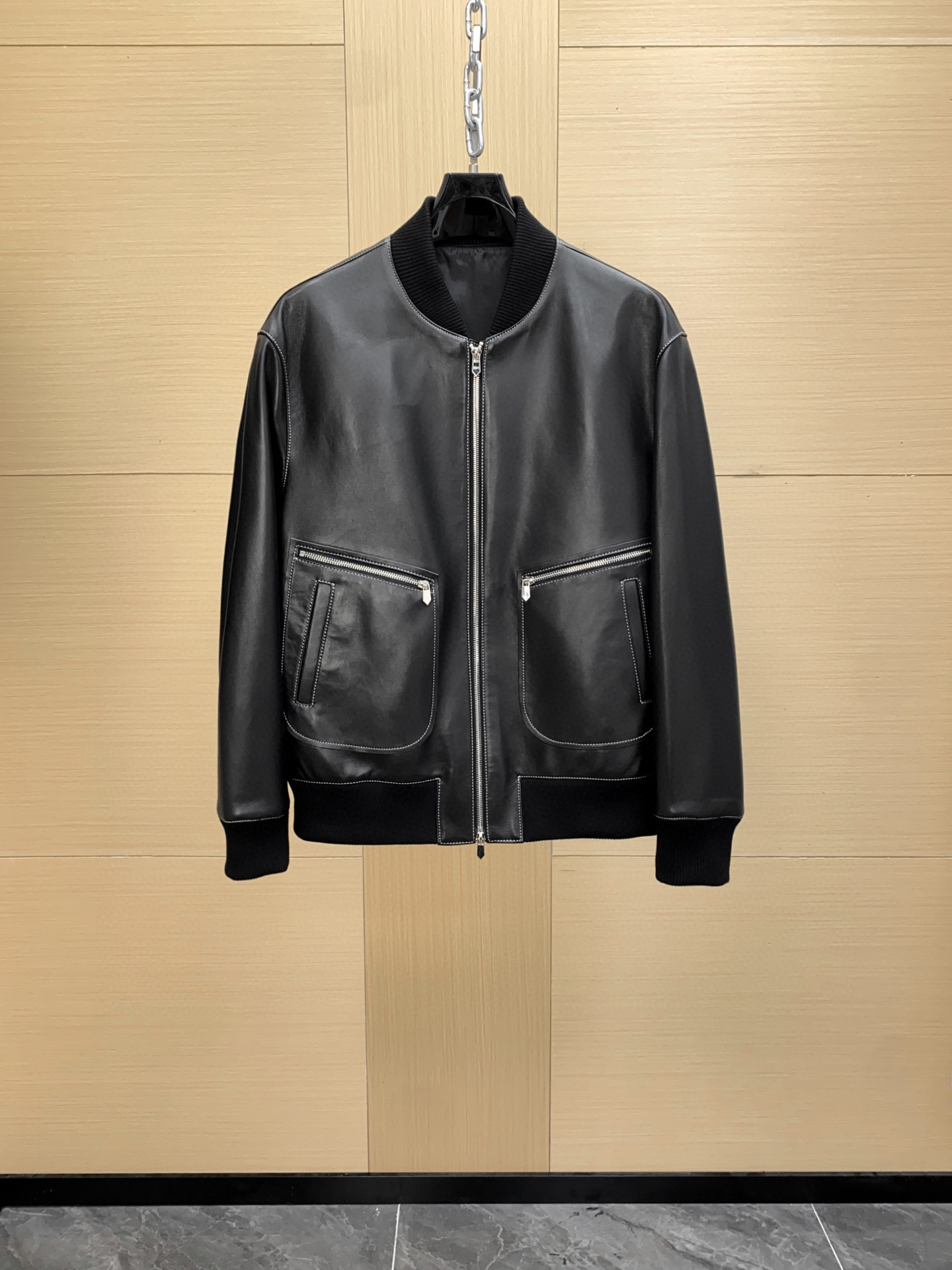 Chaqueta de aviador para hombre de Hermes H, artículo pesado de alta gama, nuevo modelo de la temporada de otoño-invier…