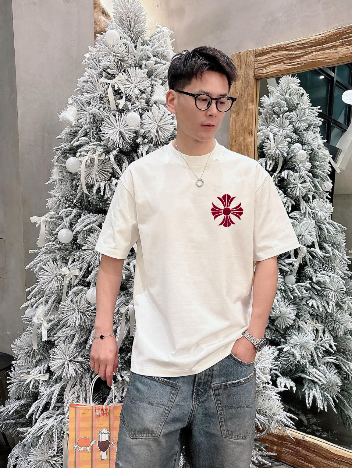NO:153228,Ch/Croxin 2025 new spring and summer new products are available, complete three standards, mercerized cotton round neck short-sleeved T-shirt, no need to introduce too much good products, look at the details, counter number M-XXXL /140 suggestions L,,chrome hearts, T-shirt,tees, t-shirt,alexander wang19860909Ch/克罗心 2025年春夏新品上新 三标齐全 丝光棉圆领短袖T恤 好货不用过多介绍 看细节 专柜码数M-XXXL /140建议L,,chrome hearts,T-shirt,tees，t-shirt,alexander wang,Men's clothing