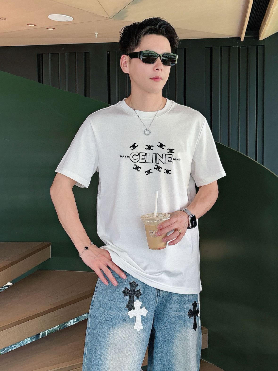 NO:448086,Charlie/Charlie/Selene New Spring and Summer Products Complete Three Standards Round-neck Mercerized Cotton Short-sleeved T-shirts Don't need to introduce too much good products See details Counter code M-XXXL 175/Suggestions L, celine, T-shirt,tees, t-shirt,alexander wang19860909Charlie/赛琳 春夏新品 三标齐全 圆领丝光棉短袖T恤 好货不用过多介绍 看细节 专柜码数M-XXXL 175/建议L,,celine,T-shirt,tees，t-shirt,alexander wang,Men's clothing