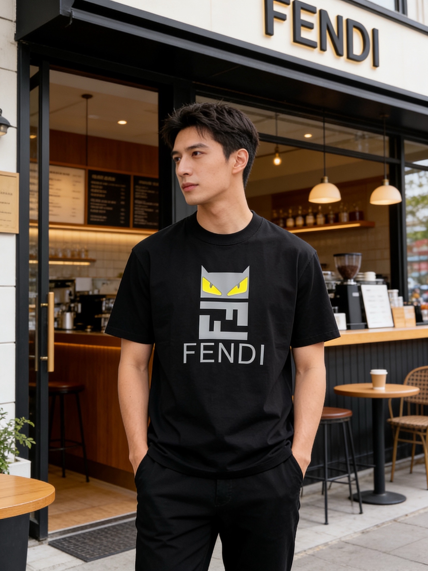 NO:915597,Fendi/Fendi 2026 spring and summer new products, complete with three labels, round neck pure cotton short-sleeved T-shirt, counter size M-XXXL 175/140, recommended L,, fendi, fendi, T-shirt, tees, t-shirt,19860909Fendi/芬迪 2026春夏新品 三标齐全 圆领纯棉短袖T恤 专柜码数M-XXXL 175/140建议L,,fendi,fendi,T-shirt,tees，t-shirt,,Men's clothing