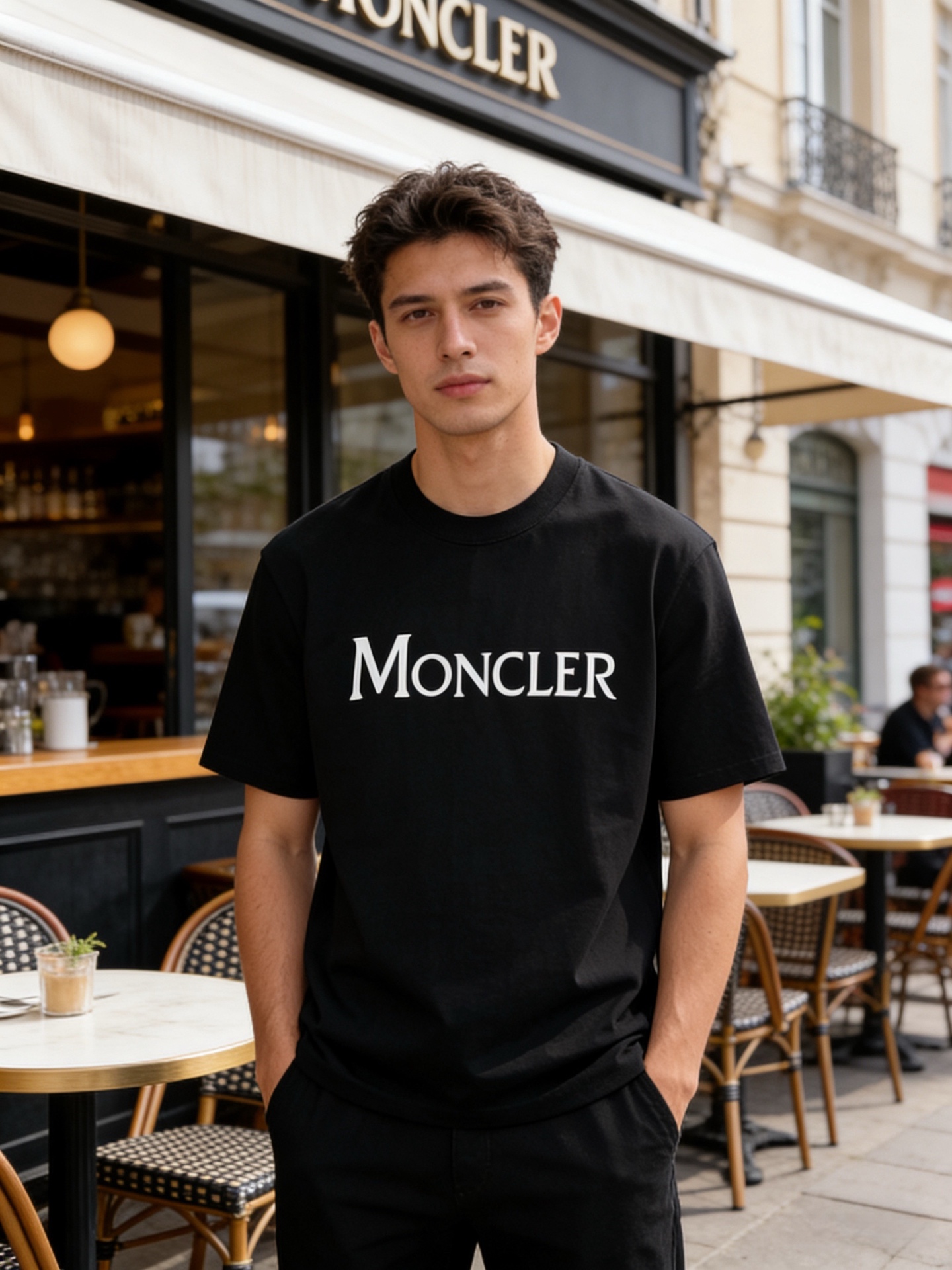 NO:915600,Moncler/Moncler 2026 spring and summer new products, complete with three labels, ice fashion cotton round neck short-sleeved T-shirt, counter size M-XXXL 175/140, recommended L, Moncler, T-shirt, tees, t-shirt,19860909Moncler/蒙口 2026年春夏新品上新 三标齐全 冰潮棉圆领短袖T恤 专柜码数M-XXXL 175/140建议L,,Moncler,T-shirt,tees，t-shirt,,Men's clothing