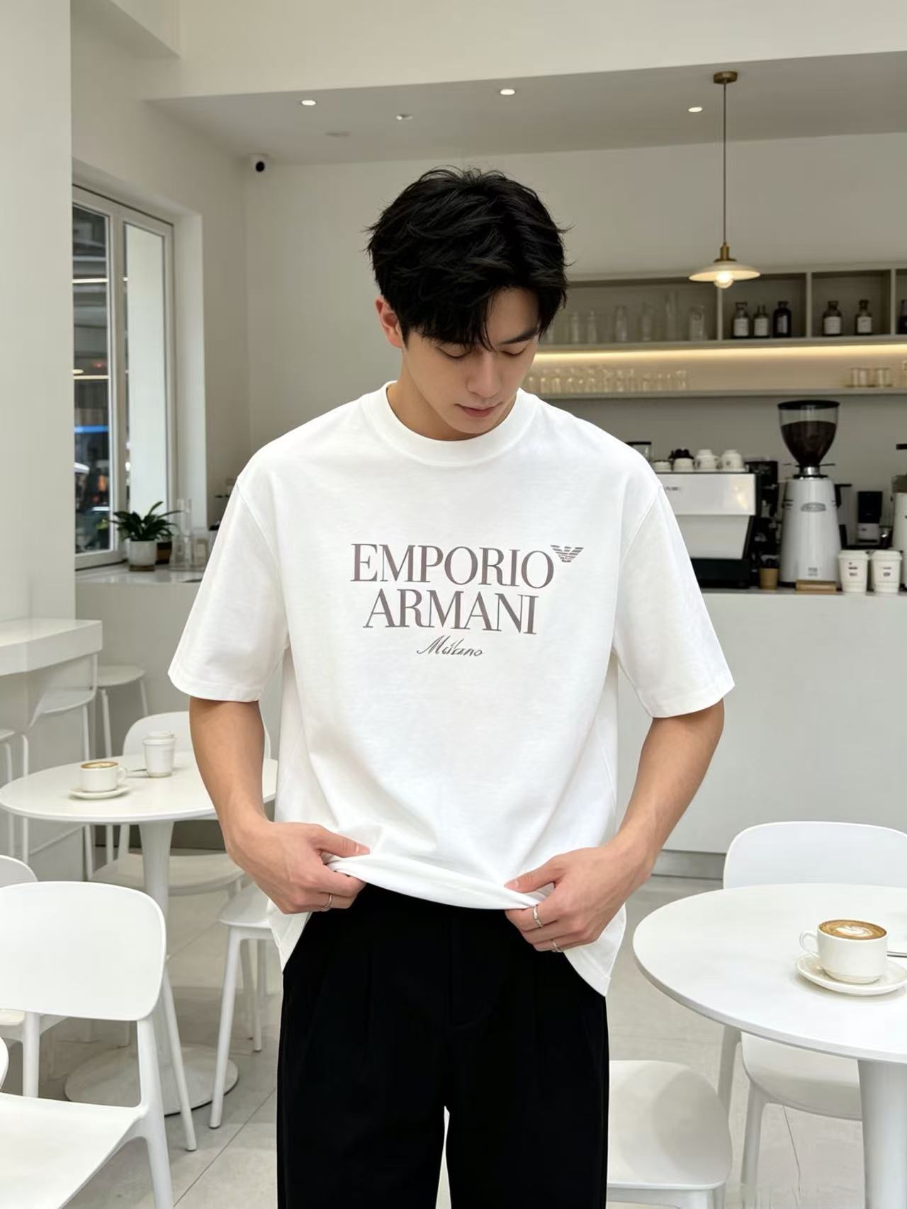 NO:833227,Armani/Armani 2026 spring and summer new products, complete with three standards, round neck mercerized cotton short-sleeved T-shirt, counter size M-XXXL / recommended L,, armani, armani, T-shirt, tees, t-shirt,19860909Armani/阿玛尼 2026春夏新品 三标齐全 圆领丝光棉短袖T恤 专柜码数M-XXXL /建议L,,armani,armani,T-shirt,tees，t-shirt,,Men's clothing