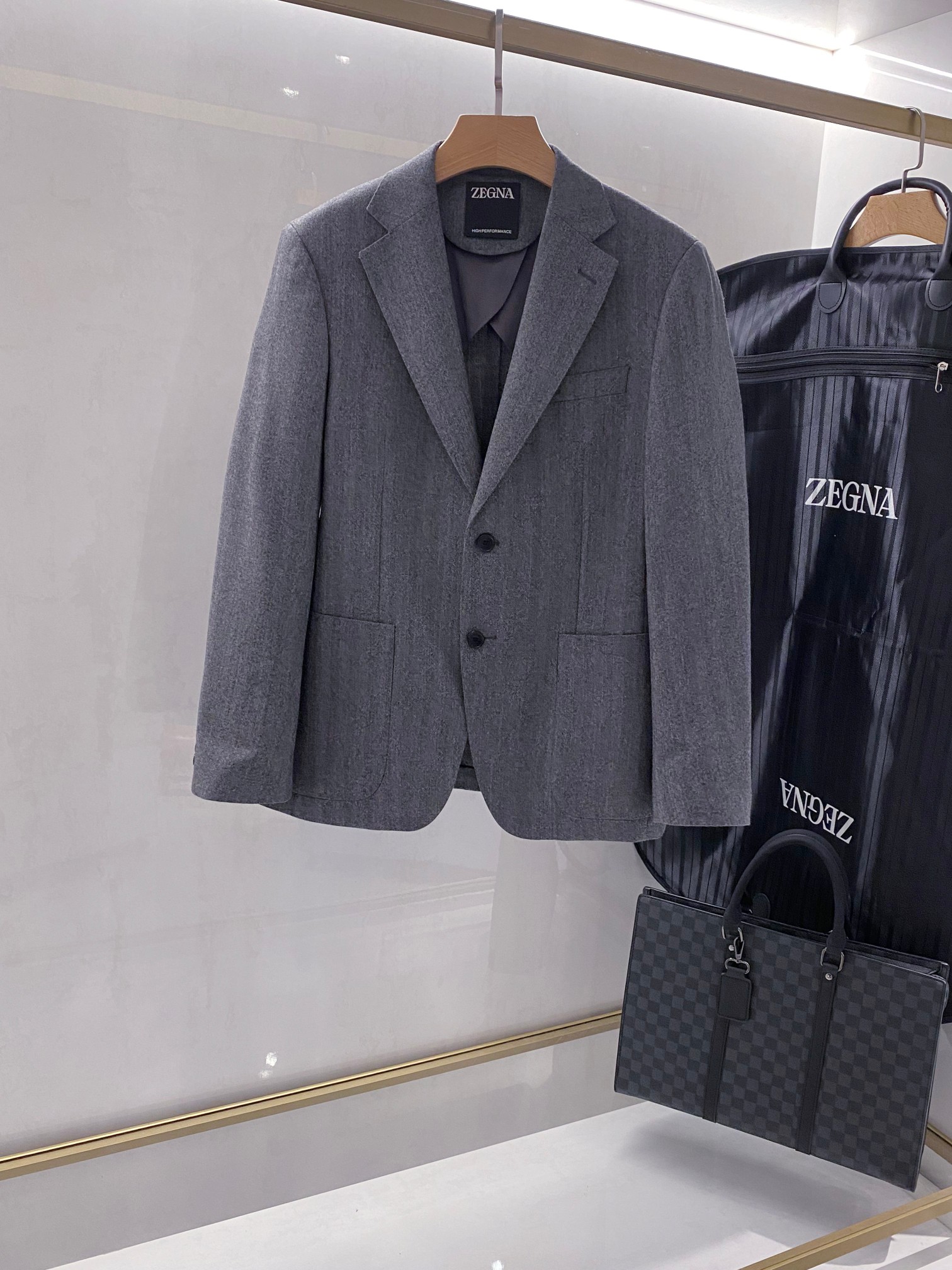 Zegna Men's High Performance Wool Suit, Modern Gentleman Style, Gray and Blue 3 a1760451217972 3302