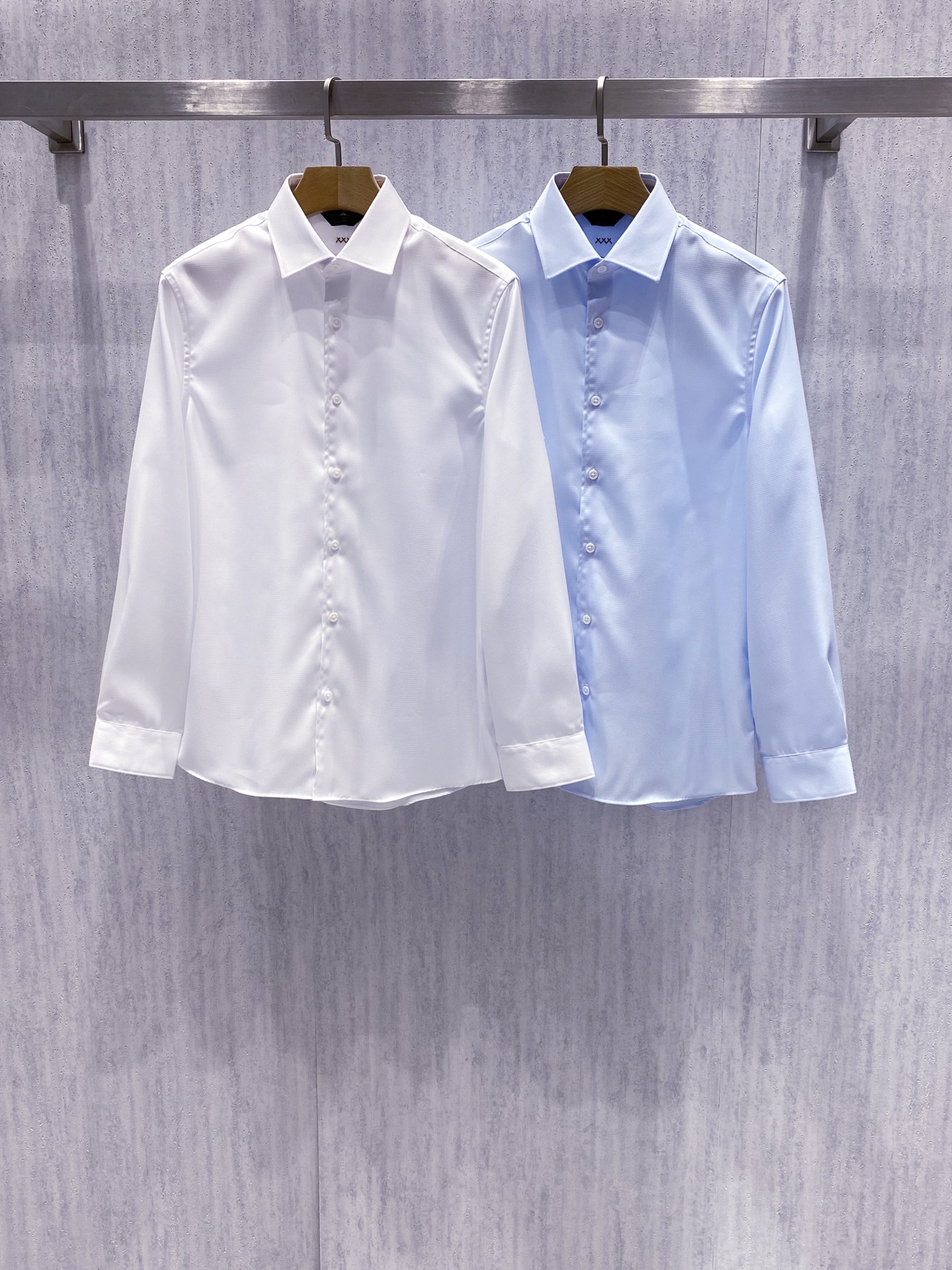 【典藏臻品】ZE家26年春夏最新男士高工艺人字纹提花长袖衬衫，蓝白双色首发！稀世提花，商务典范！ 杰*亚