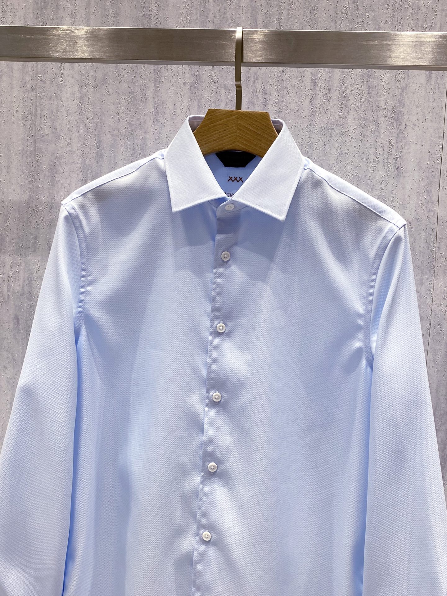 【典藏臻品】ZE家26年春夏最新男士高工艺人字纹提花长袖衬衫，蓝白双色首发！稀世提花，商务典范！ 杰*亚