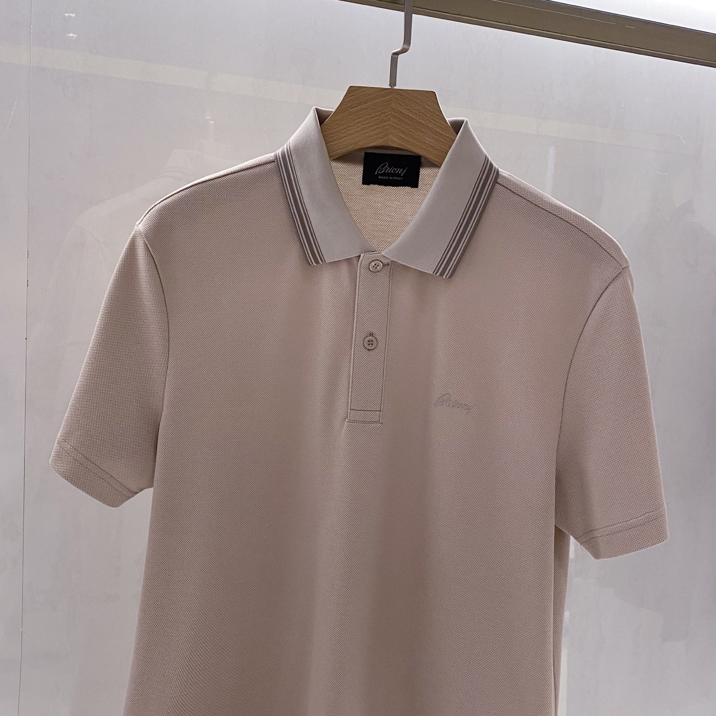 【典藏臻品】布里*尼26年夏季最新男士高端商务短袖POLO，两色甄选（浅咖、蓝色），M-3XL全码段尊享