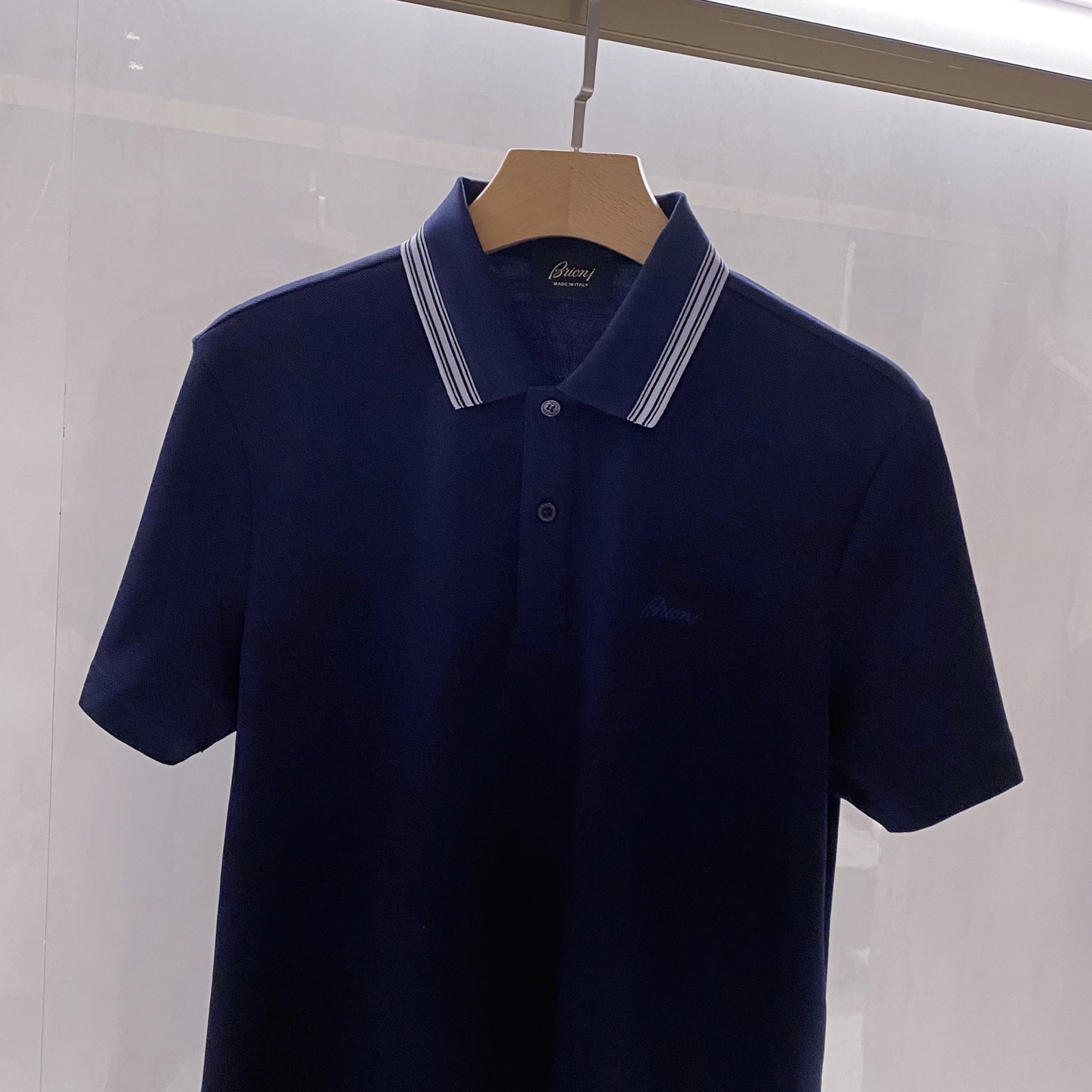 【典藏臻品】布里*尼26年夏季最新男士高端商务短袖POLO，两色甄选（浅咖、蓝色），M-3XL全码段尊享