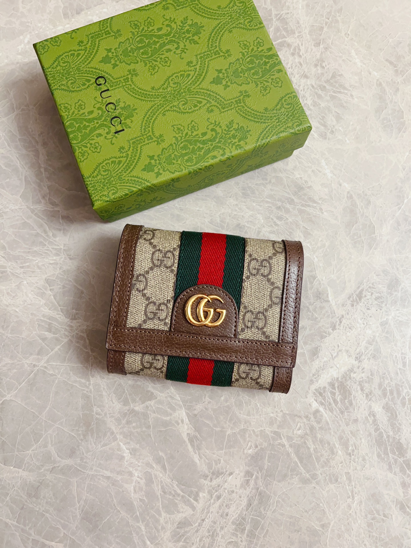 Gucci GG Supreme Portefeuilles Top parfait faux
 Couleur du café Vert Rouge Polychlorure de vinyle