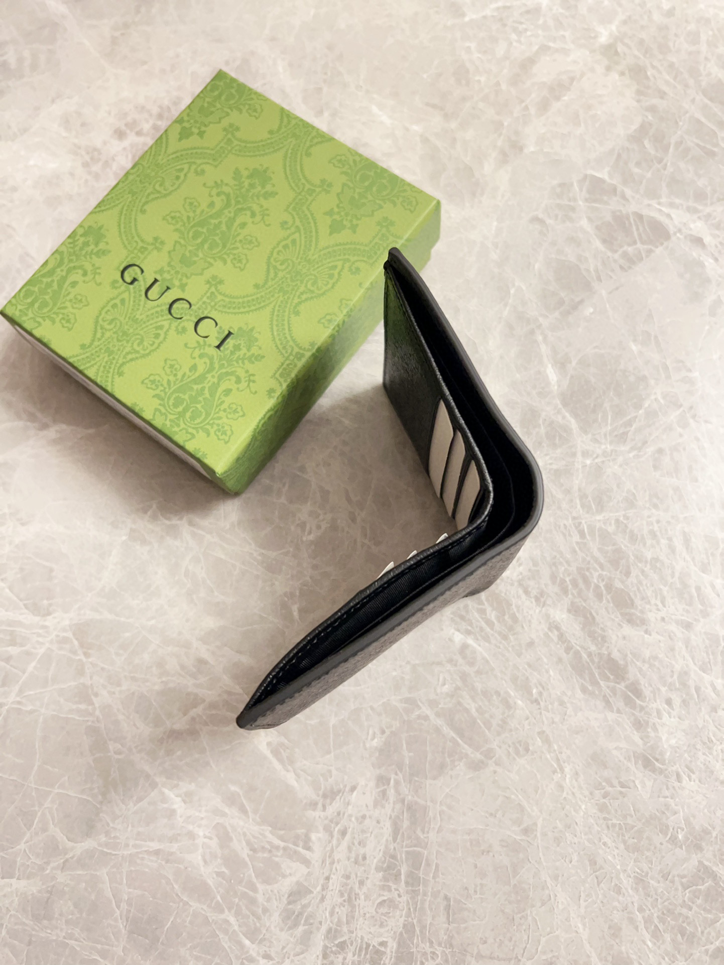 Gucci Ophidia GG Short Wallet Black Standard everyday