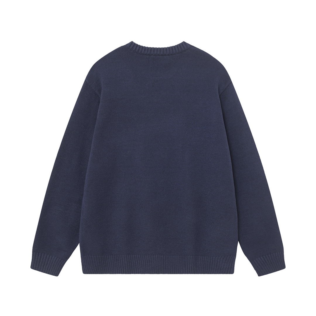 FG DIOR SS24 Long Sleeve Knit with Letter Logo, Parisian Elegance in Navy Blue and Yellow - 图片 2