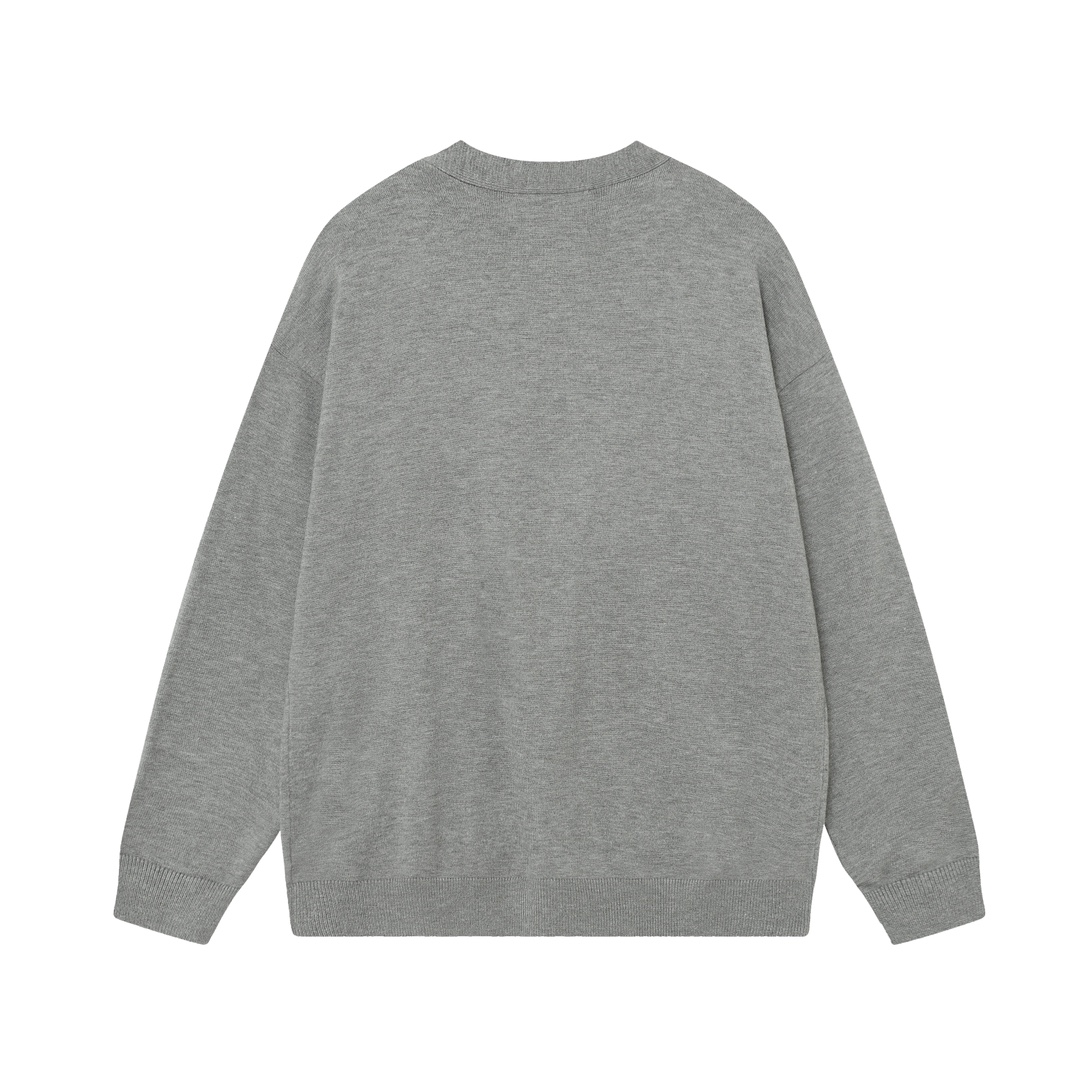 FG Wool Blend Embroidered Long-Sleeve Sweater by GUCCI – Grey, Sizes S-M-L - 图片 2