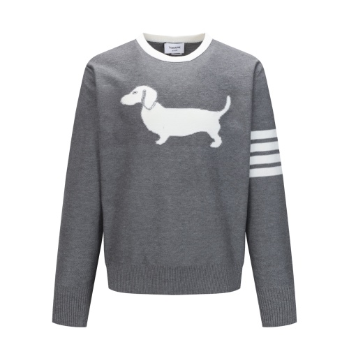 Thom Browne Grey Dachshund Crewneck Long Sleeve Knit Pullover Sweater 1 Thom Browne Grey Dachshund Crewneck Long Sleeve Knit Pullover Sweater