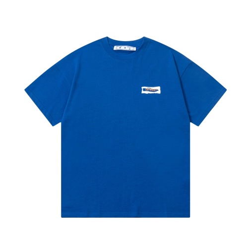 Off-White Arrow Logo Print Short Sleeve T-Shirt, Blue 1 Off-White Arrow Logo Print Short Sleeve T-Shirt, Blue