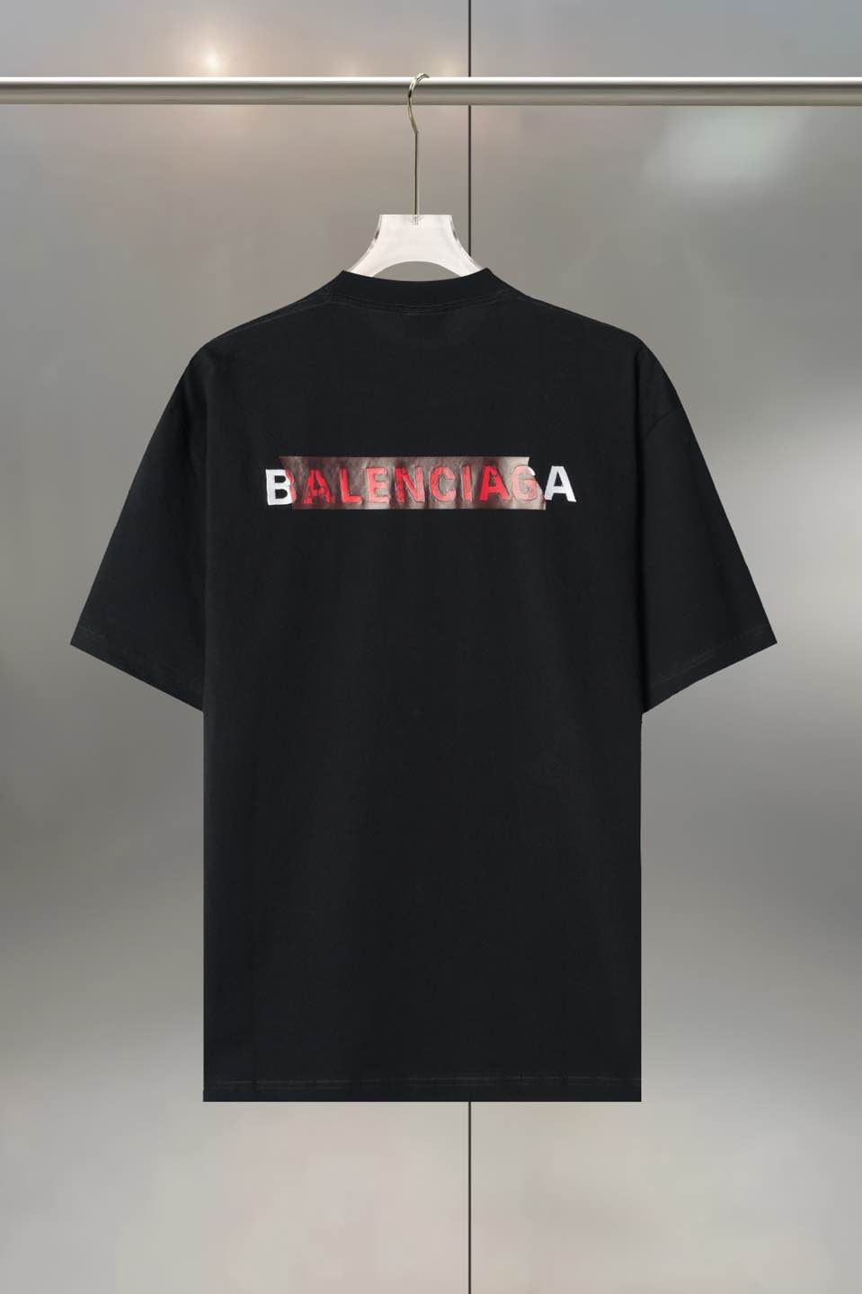 BALENC&AGA Paris Tape Letter Crew Neck Cotton T-Shirt Unisex Loose Fit 3 a1747711694859 8383