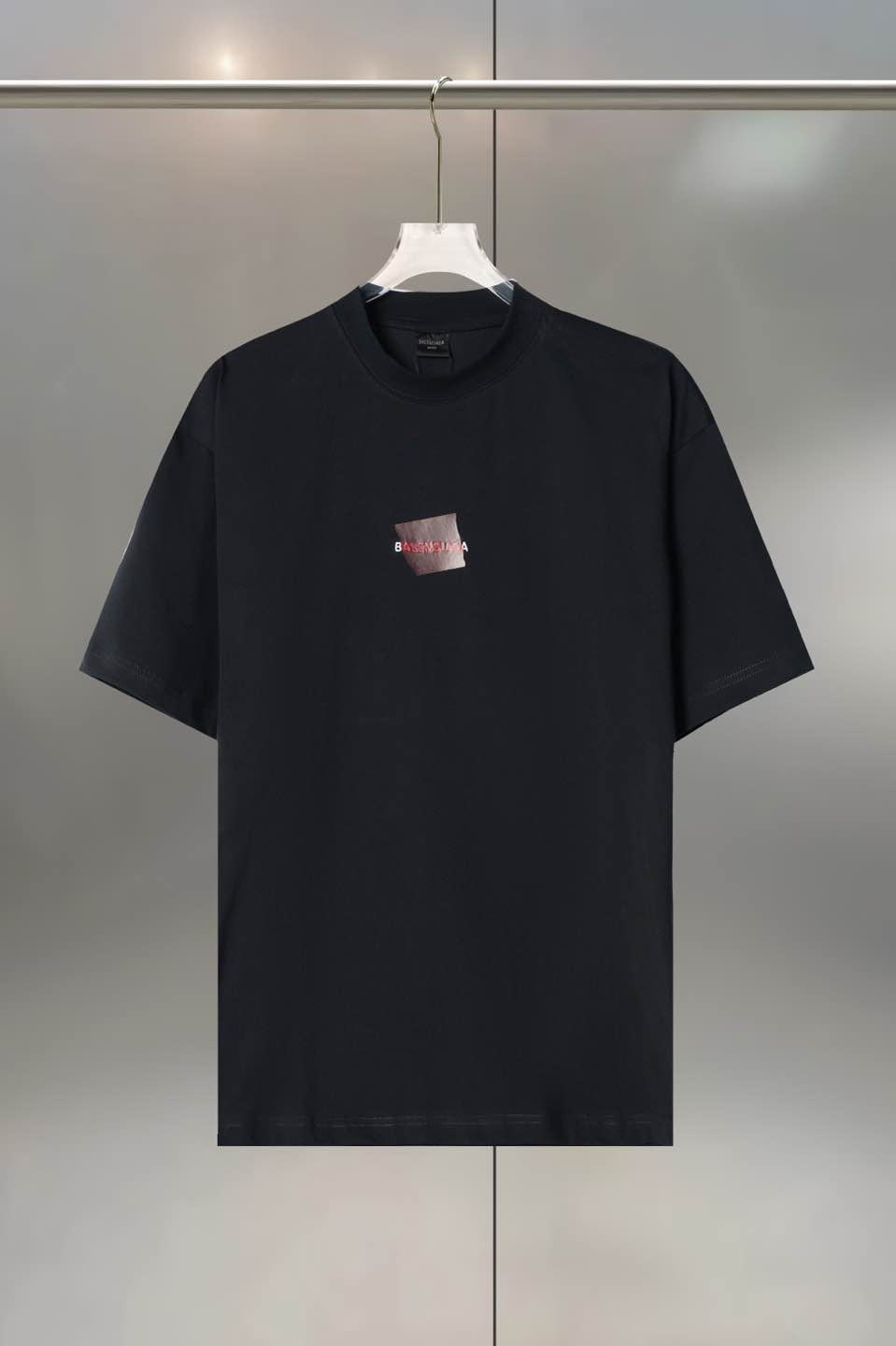 BALENC&AGA Paris Tape Letter Crew Neck Cotton T-Shirt Unisex Loose Fit 2 a1747711694886 2106