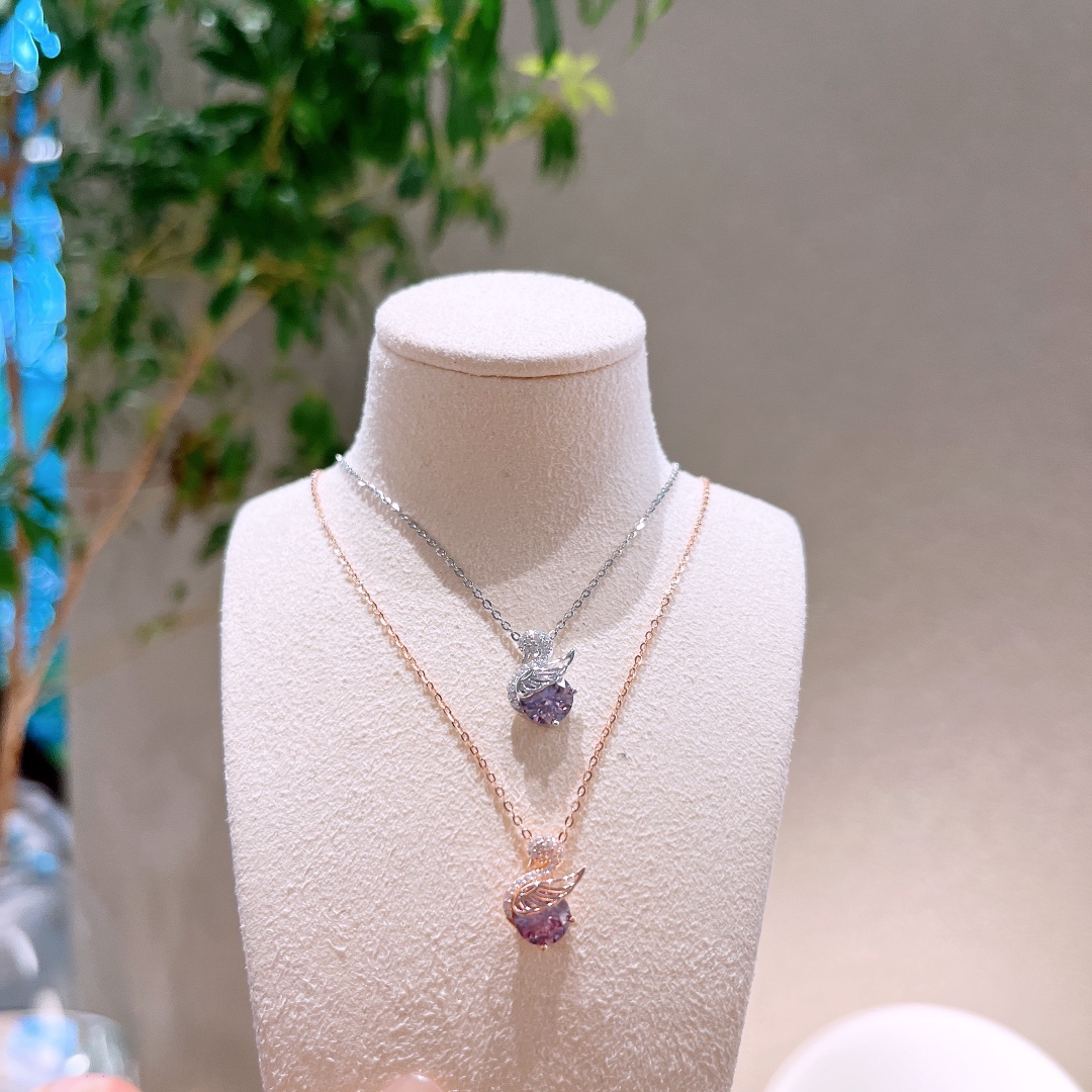 Solid Silver Moissanite Necklace Chic Proposal Gold