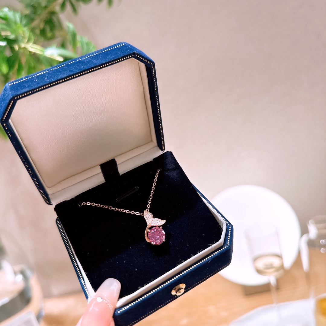 遊び心S925スターリングシルバーモアッサナイトネックレスシルバー 新年