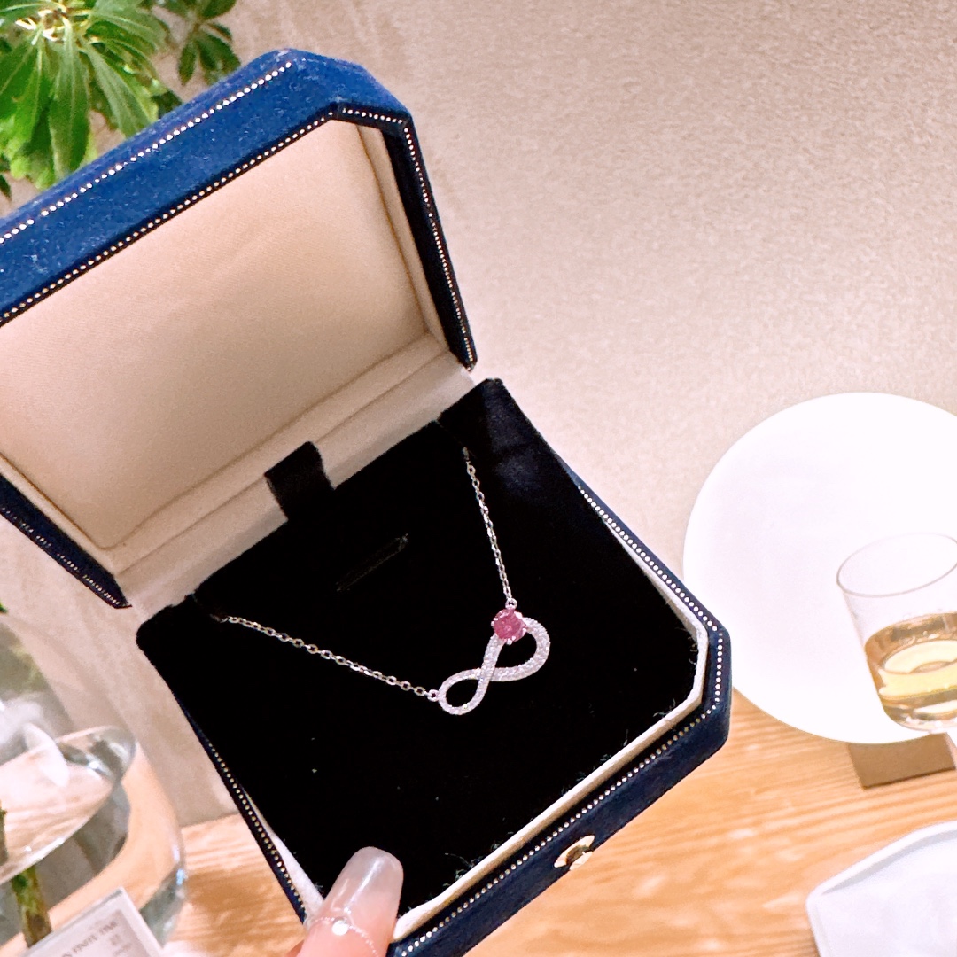 S925 Sterling Silver Moissanite Necklace French New Year Silver