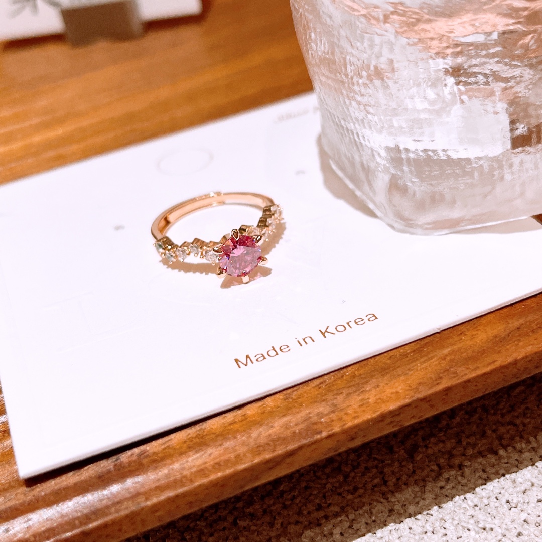 Solid Silver Moissanite Ring Korean Style Housewarming Gold