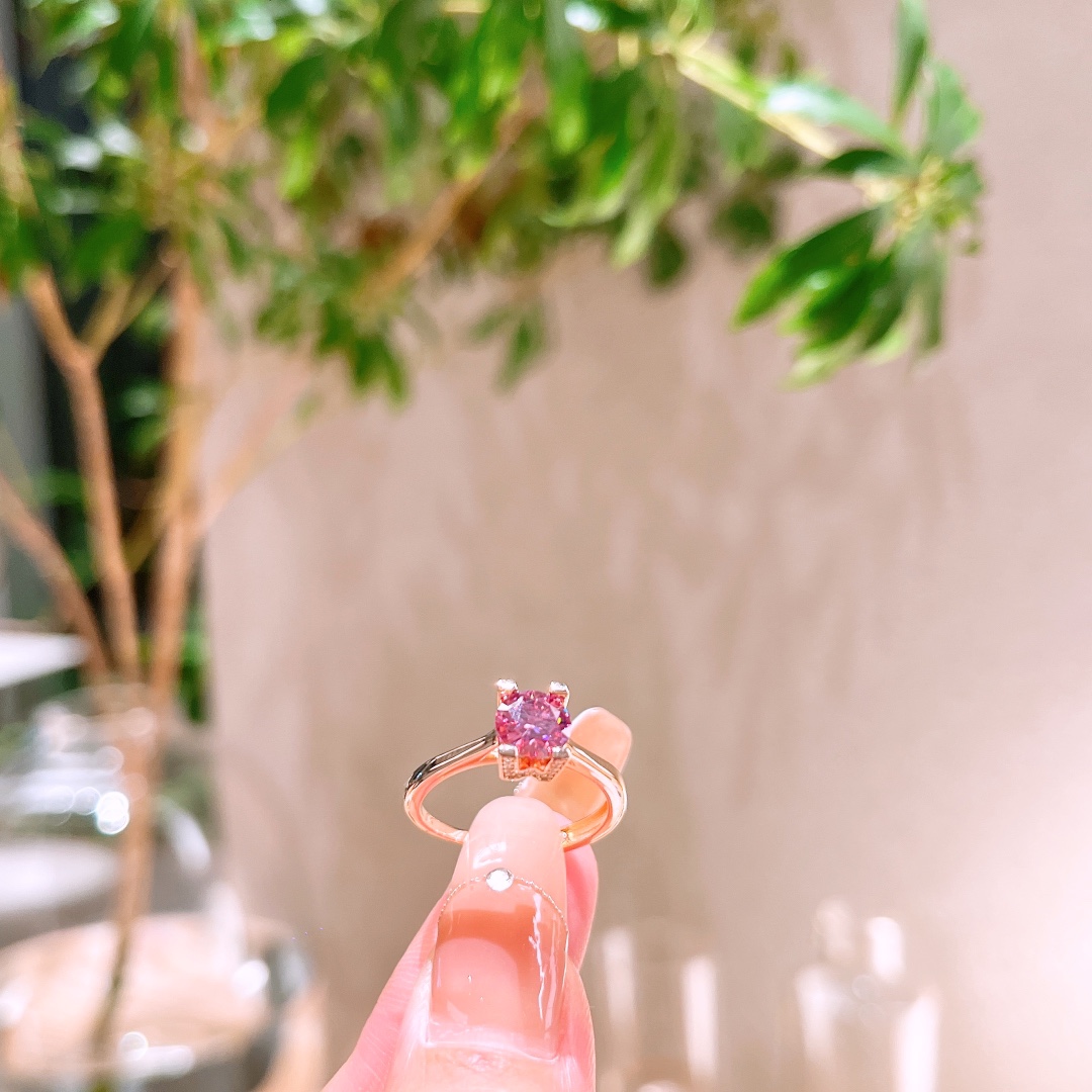 Solid Silver Moissanite Ring Korean Style Bestie Gift Gold