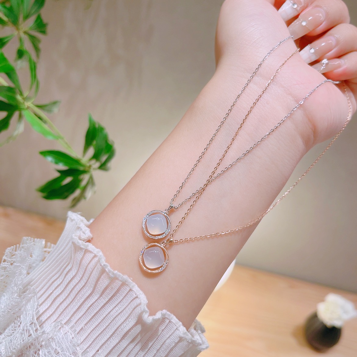 S925 Sterling Silver Necklace Sweet & Cool Graduation Gold