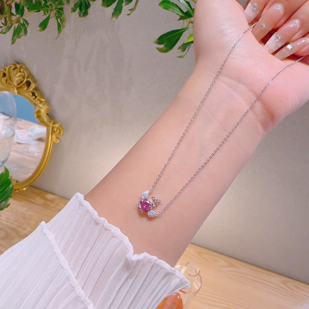 Allergiearmes Silber Moissanit Kette Künstlerisch Geständnis Gold