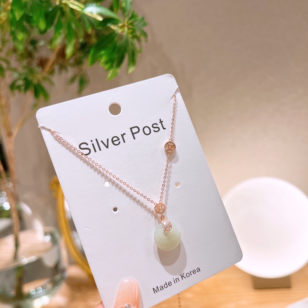 韓国風ファインシルバーネックレスゴールド 記念日