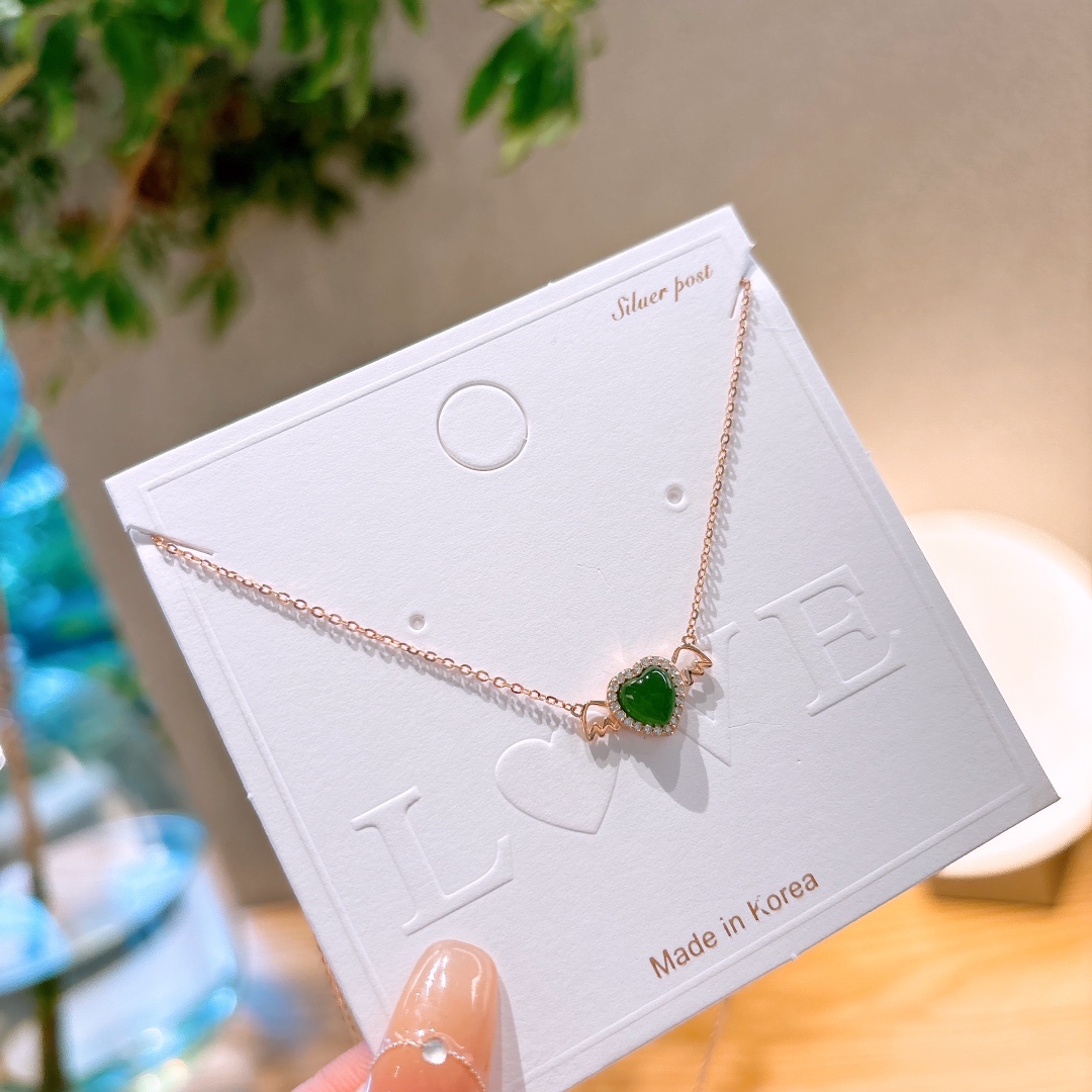 S925 Sterling Silver Jasper Necklace Girly Gift for Her Silver