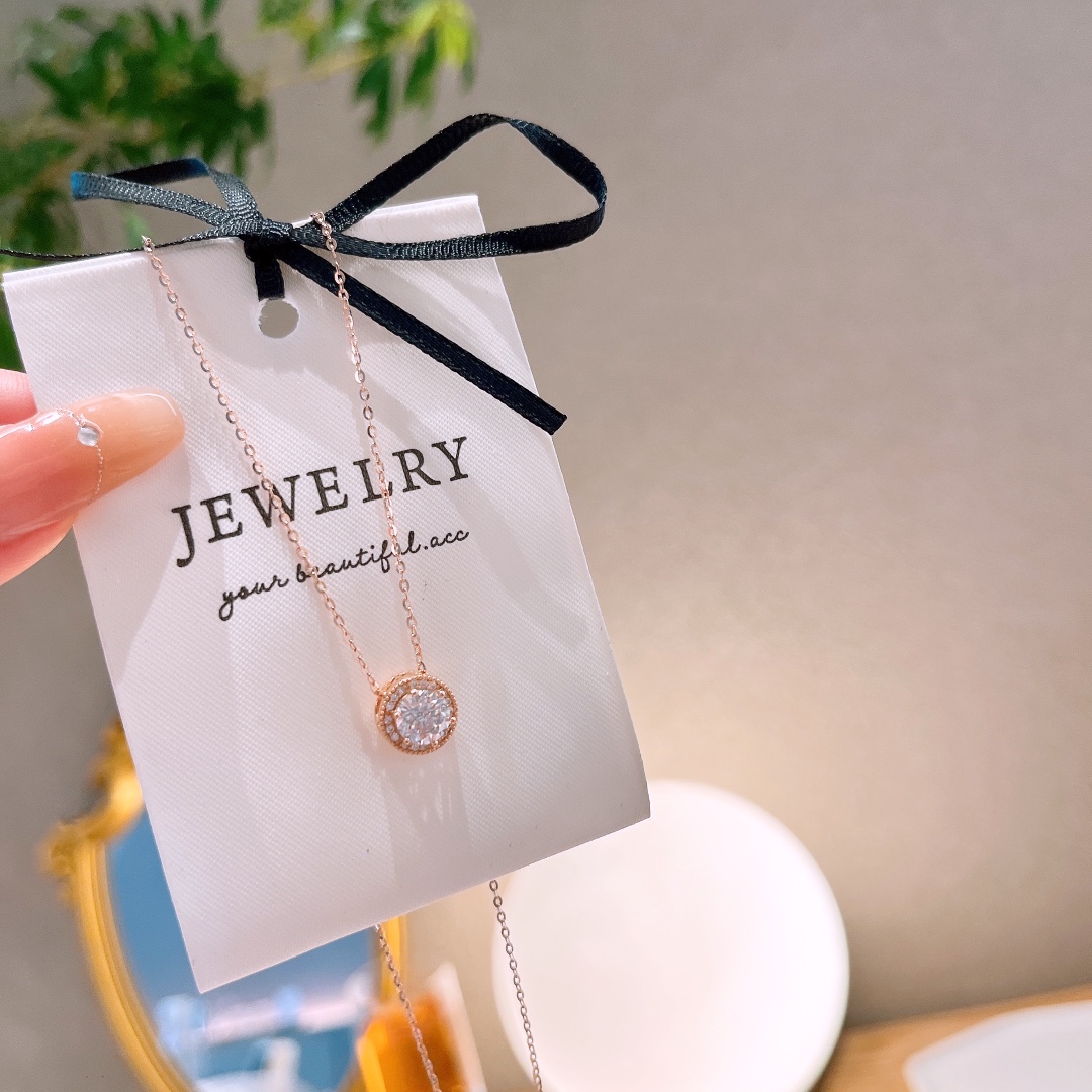 Solid Silver Moissanite Necklace Forest Self-love Silver