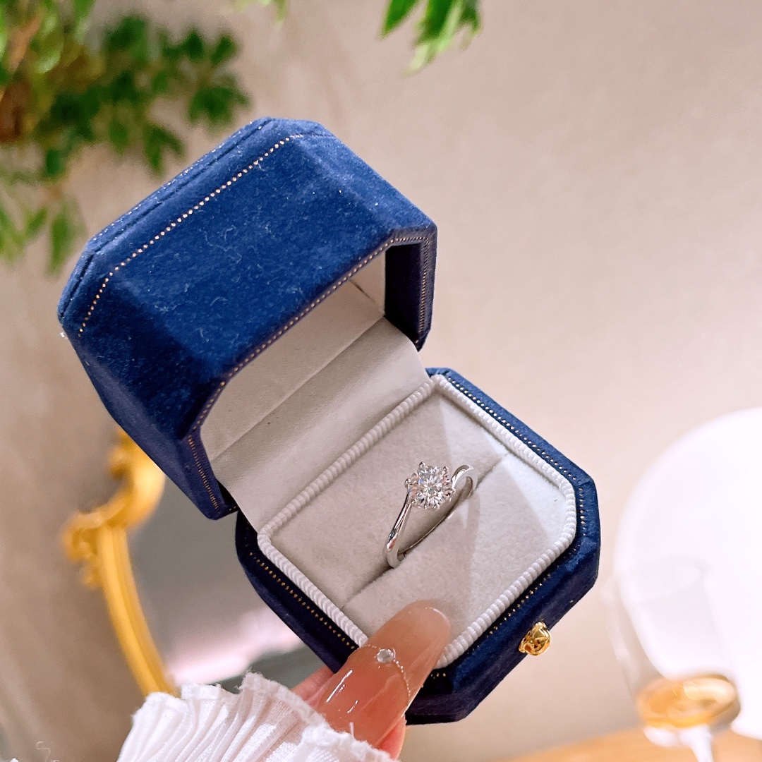 Fine Silver Moissanite Ring Pure Father's Day Silver