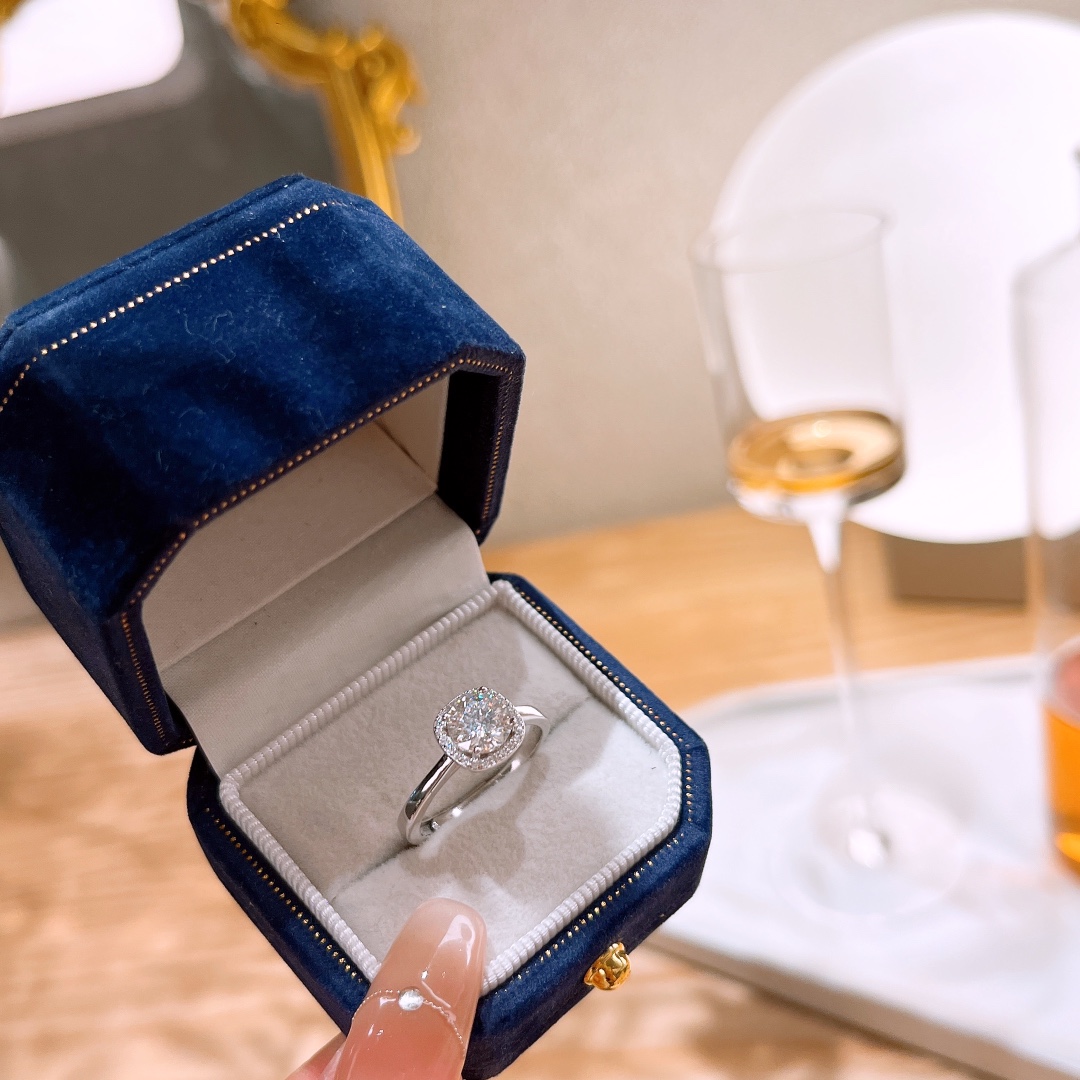 High Polish Silver Moissanite Ring Girly Date Night Silver