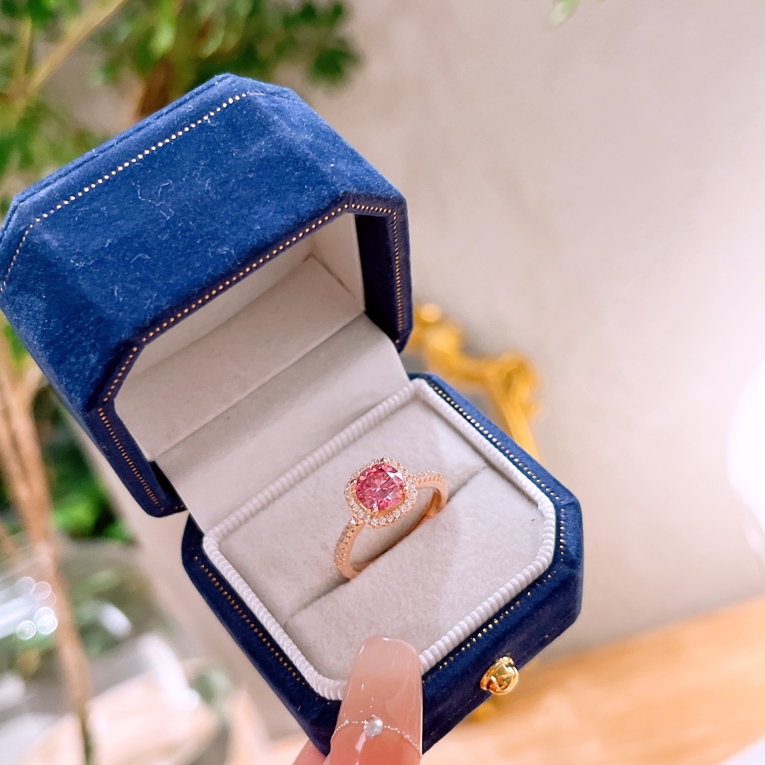 S925 Sterling Silver Moissanite Ring Precision Annual Party Gold