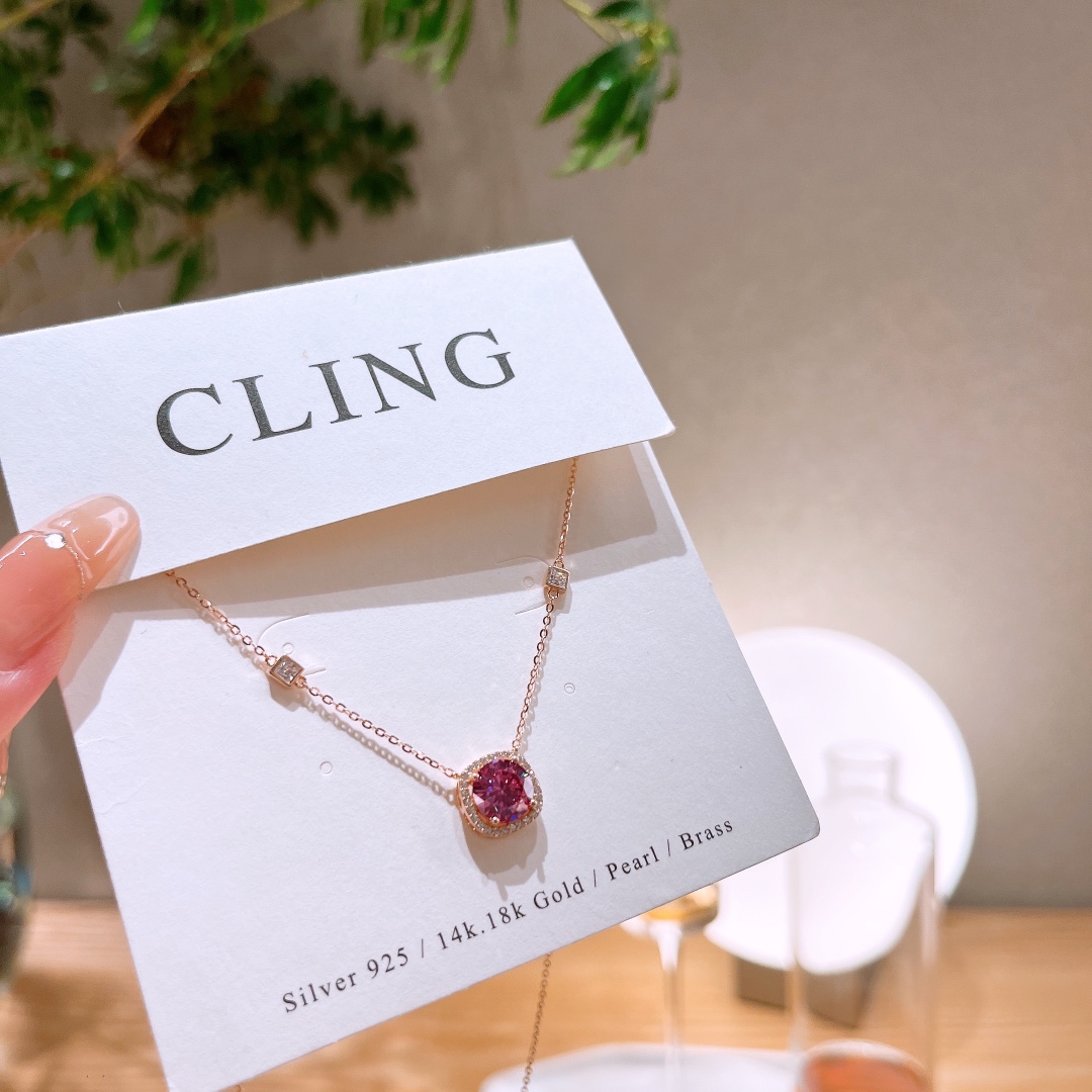 Nickel Free Silver Moissanite Necklace French Office Gold