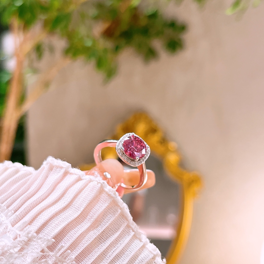 Fine Silver Moissanite Ring Lively Confession Gold