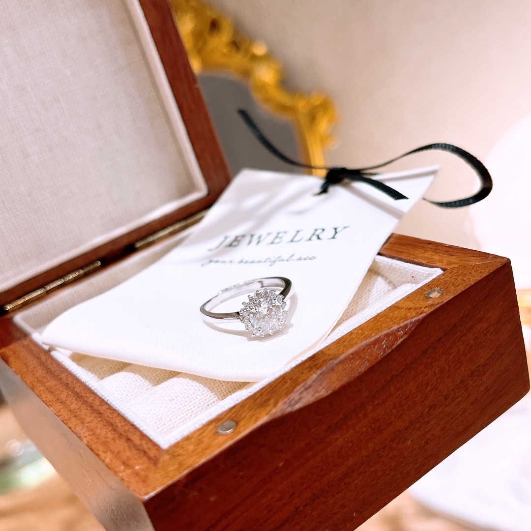 Fine Silver Moissanite Ring Unique Confession Silver