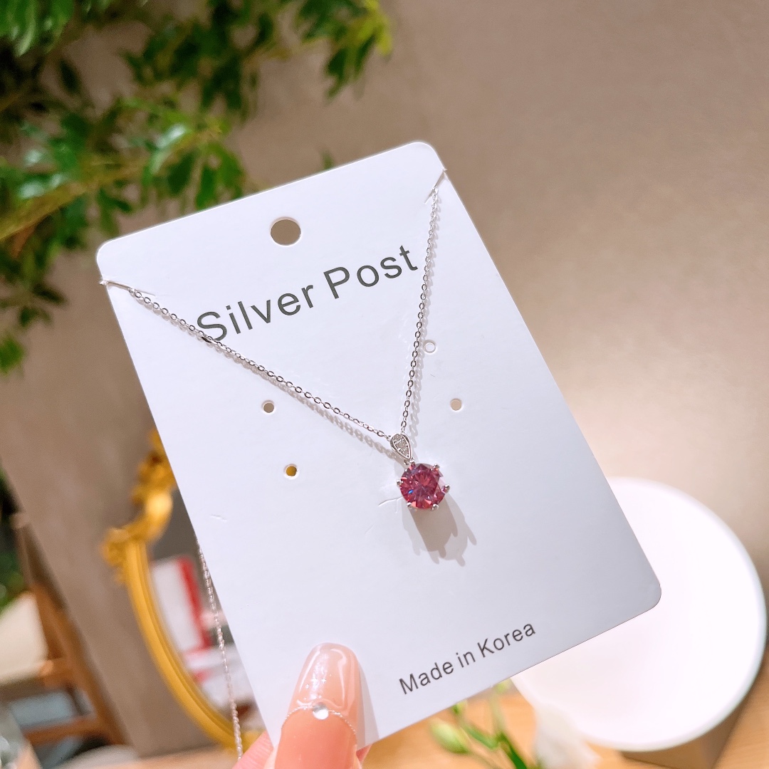 Hypoallergenic Silver Moissanite Necklace Minimalist Wedding Favor