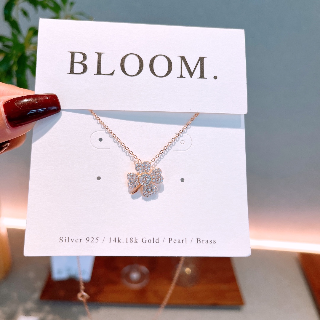 Solid Silver Moissanite Necklace Dainty Spring Festival Gold